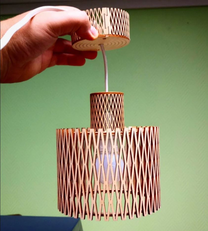 Wooden Hanging Lamp CNC Laser Cutting Free CDR Vectors File