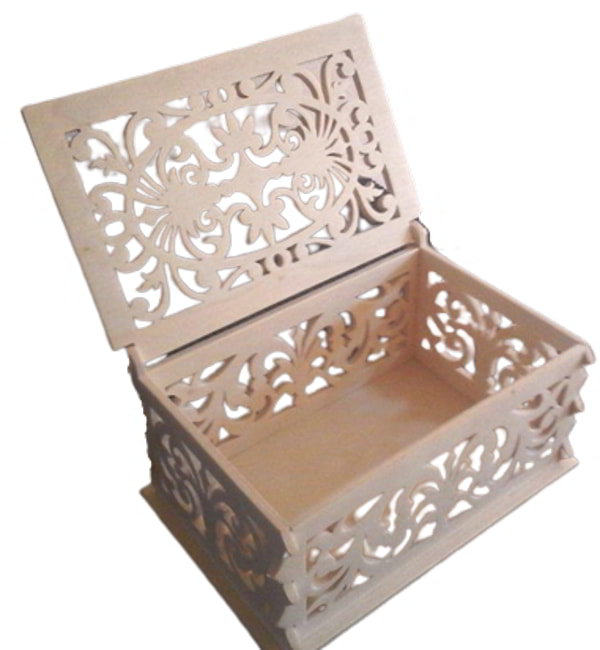 Wooden Jewelry Box with Pattern Design Laser Cutting DXF and CDR File