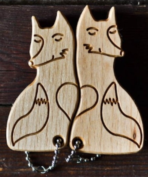 Wooden Keychains for Couple Key Organizer Free Laser Cut File