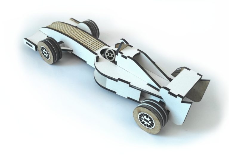 Wooden Mini Formula 1 Race Car Model Laser Cut Puzzle CDR File