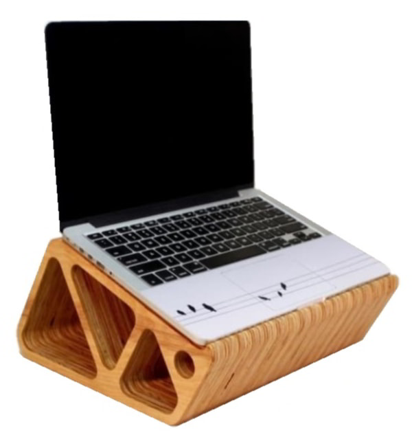 Wooden Modern Laptop Stand Free Laser Cut CDR and DXF File