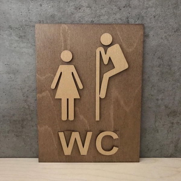 Wooden Offensive Toilet Sign Laser Cut CDR File