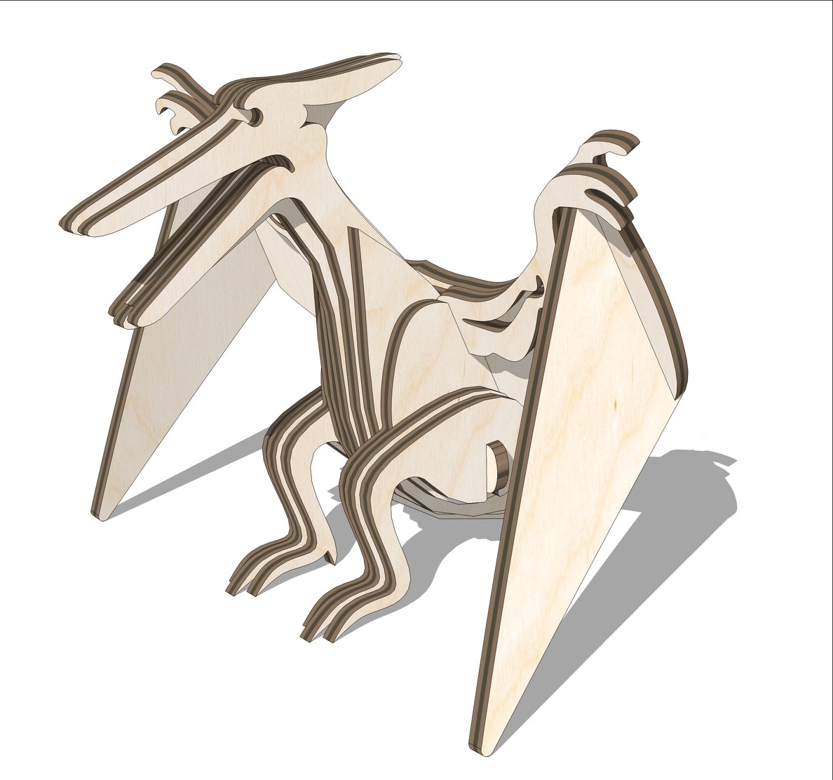 Wooden Pterodactyl Toy Laser Cut DXF File