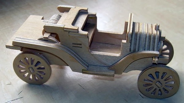 Wooden Puzzle Ford Toy Model Free Laser Cut File