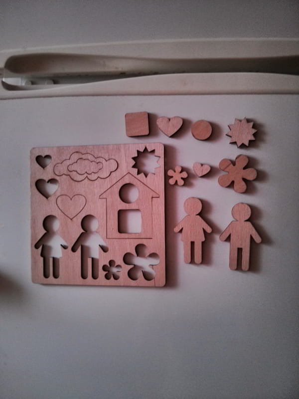 Wooden Puzzle Modern Educational Toys For Kids Laser Cutting Template CDR File