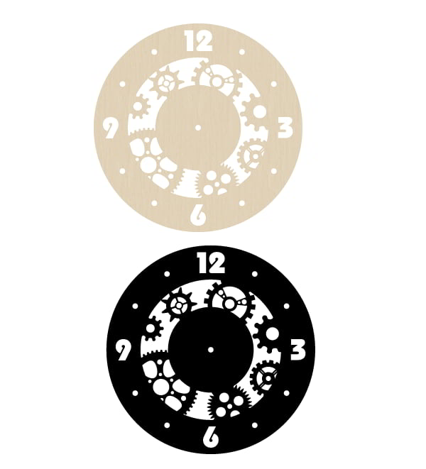 Wooden Wall Clock Gear Clock Wall Decor Free Laser Cut File