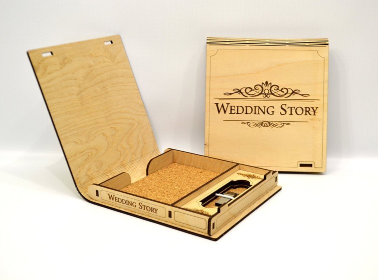 Wooden Wedding Story Book Laser Cut Free CDR File