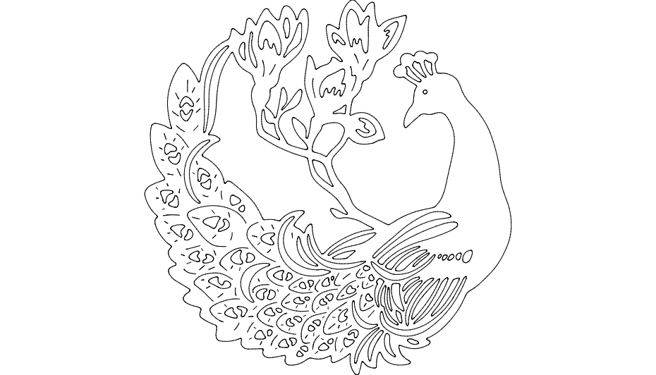 Work Peacock Free Dxf File For Cnc DXF Vectors File