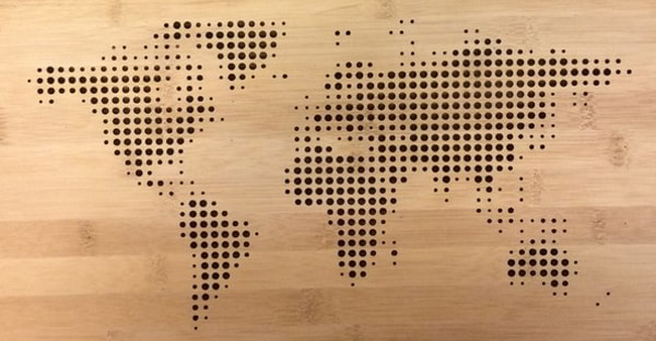 World Map Design CDR File for Laser Cutting