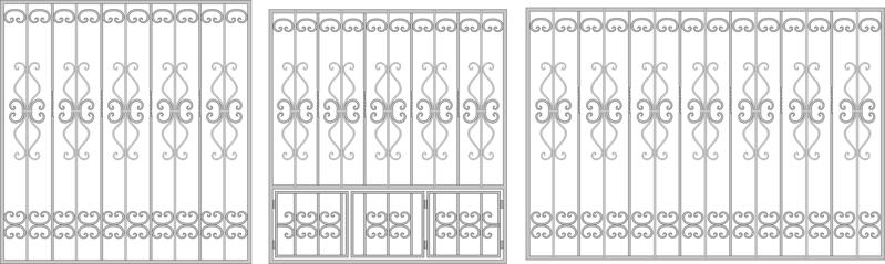 Wrought Iron Fence Window Laser Cut CDR File
