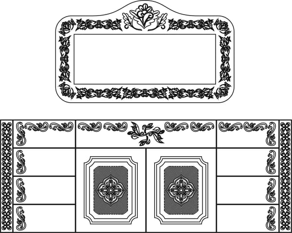 Wrought Sketch Gate Panel CDR File