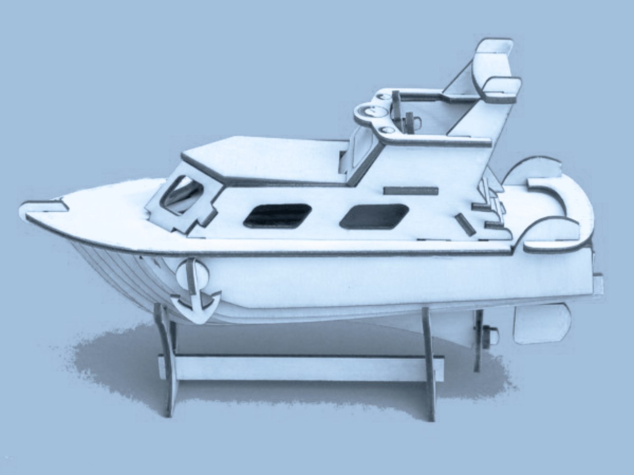 Yacht Laser Cut Puzzle Model Free CDR Vectors File