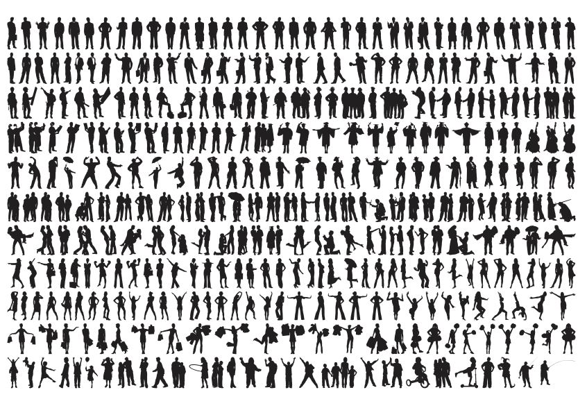 Free Vectors  Young male silhouette