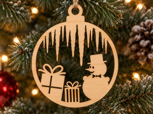 Laser Cut Snowman Christmas Ornament Decoration