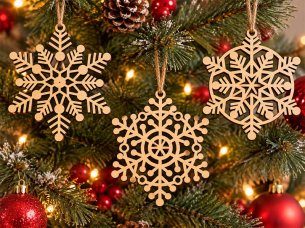 Laser Cut Snowflake Christmas Tree Ornaments Winter Designs