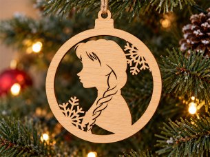 Laser Cut Christmas Girl Snowflake Ornament