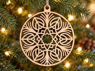 Laser Cut Mandala Christmas Ornament