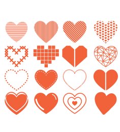 16 Free Heart Template Set Free Vector