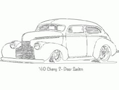 1940 Chevy Two Door Sedan Free DXF Vectors File