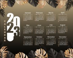 2023 Calendar Leaf Decorative Template Free Vector