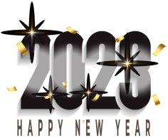 2023 Happy New Year Black Template Free Vector