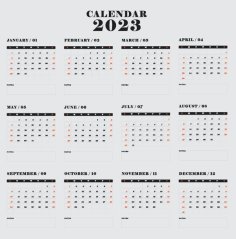 2023 Simple Calendar Design Free Vector