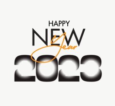 2023 Text Happy New Year Free Vector