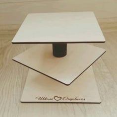 3 Tier Square Cupcake Cake Stand Laser Cut CDR File
