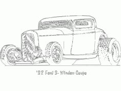32 Ford 3 window Coupe Free DXF Vectors File