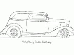 34 Chevy Sedan Delivery Free DXF Vectors File