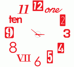 3D Modern Wall Clock CDR and DXF Vector File