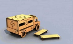 3D Puzzle Ambulance Free CDR Vectors File