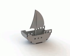 3D Puzzle Decorative Small Ship Template CDR File