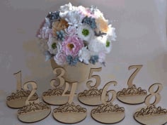 3D Puzzle Laser Cut Table Numbers Plywood Templates CDR Vectors File