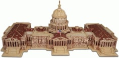 3D Puzzle The US Capitol Building Wood Craft Construction Model Vector File