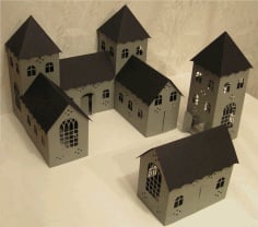 3D Small Castle Laser Cut CDR File