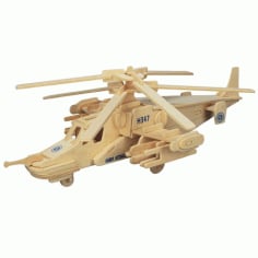 3D Wooden Helicopter Assembly Puzzle CDR File