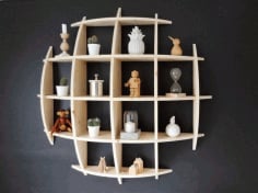 3D Wooden Living Room Shelf CDR File