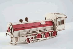 3D Wooden Minibar Locomotive Wine Holder Wood Laser Cut Vector