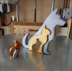 3D Wooden Puzzle Dog Cat Rabbit Mouse Toy DXF and PDF File for Laser Cutting