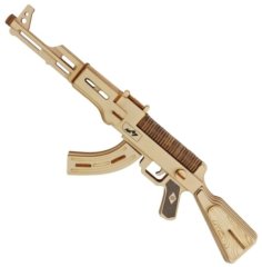 3D Wooden Puzzle Model of the Submachine Gun AK 47 CDR File for Laser Cutting