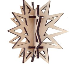 3D Wooden Snowflake Christmas Ornament Gift Laser Cut CDR and DXF Vector File