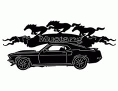 69 Mustang Car Silhouette DXF File
