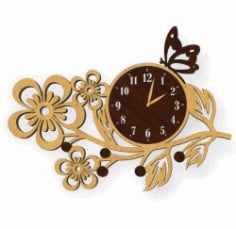 A Butterfly Perched on A Watch for Laser Cut Plasma Free CDR File