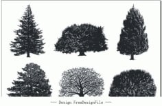 A Monochrome Tree Vector Free CDR Vectors File