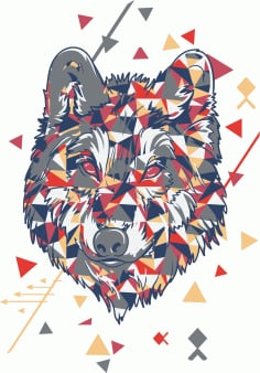 Abstract Wolf Face Silhouette Vector Free CDR File