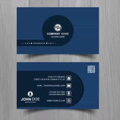 Abstract Blue Stylish Wave Business Card Template Vector File