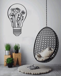 Abstract Bulb Wall Decorations for Living Room CDR Vectors File
