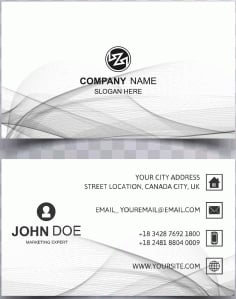 Abstract Business Card Elegant Wave Background Vector File