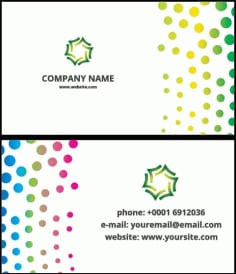 Abstract Colored Design for Business Card, Visiting Card Design Vector File